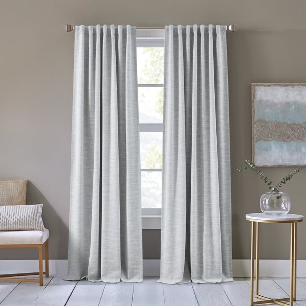 Like New DKNY Bennett Blackout Window Curtain Panel Pair - 96 inches - Grey